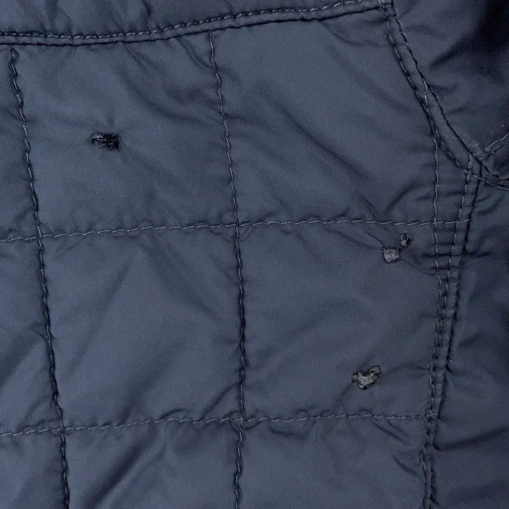 North Face Quilted Jacket Mens XS Gray Orange Full Zip Insulated‎ Outdoors F15